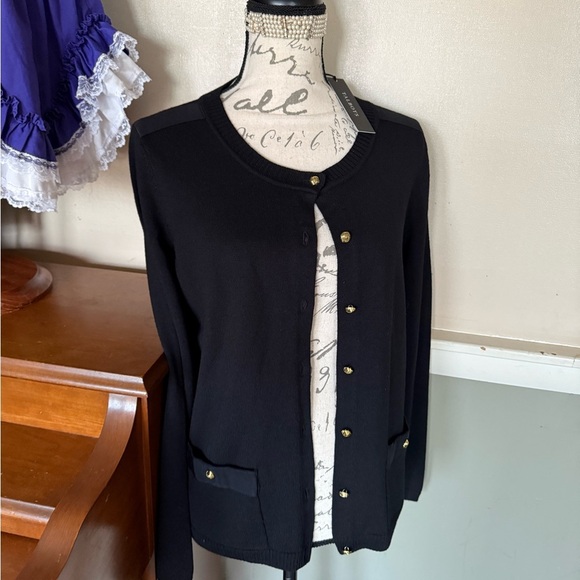 Talbots Black Cardigan Sweater NWT 129.00‼️FINAL SALE - Picture 2 of 9